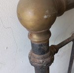 Solid iron bed with brass decorations used