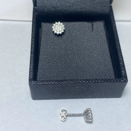 White gold 14k earrings with zirconia new, handmade