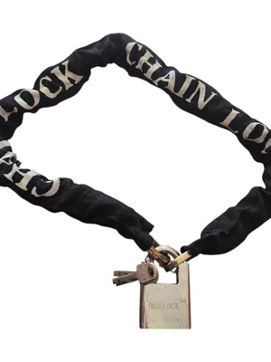 Αντικλεπτική αλυσίδα μοτοσυκλέτας και ποδηλάτου 80cm καινούργια με υφασμάτινη επένδυση και κλειδαριά