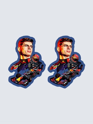 Αυτοκόλλητα Max Verstappen F1 κατόπιν παραγγελίας, σετ 2 τεμαχίων