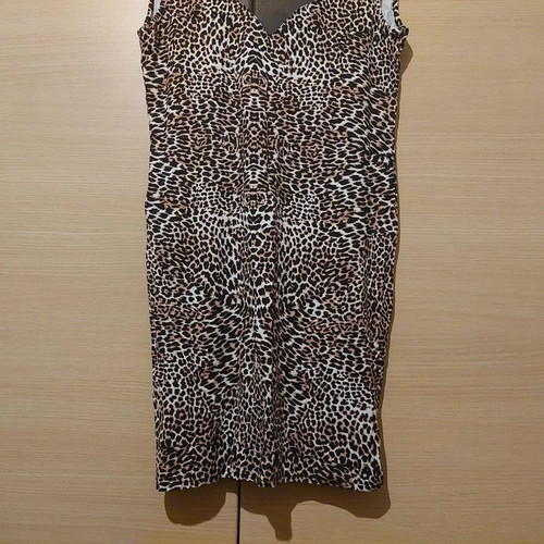 Animal print dress with black mesh, like new, size L