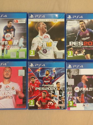 PlayStation 4 games like new, pack of 6 football sports
