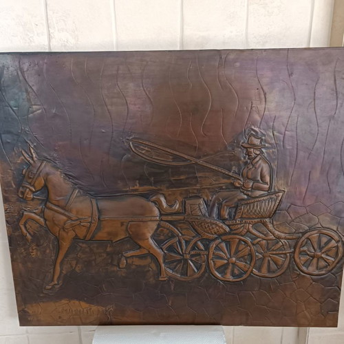 Original copper artwork by E. Filippakis used, theme The Carriage, 57cm x 42cm