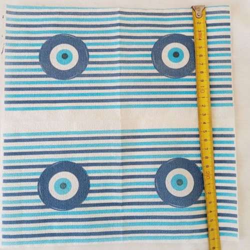 Decoupage napkins with eye and stripes, set of 5, new