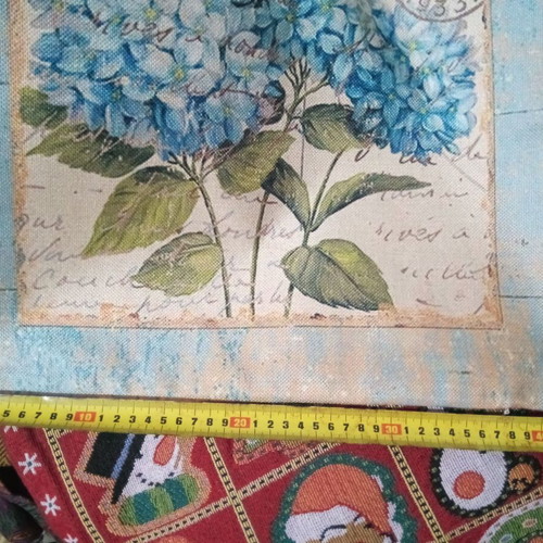 Decorative sofa pillow cover with blue hydrangea bouquet new