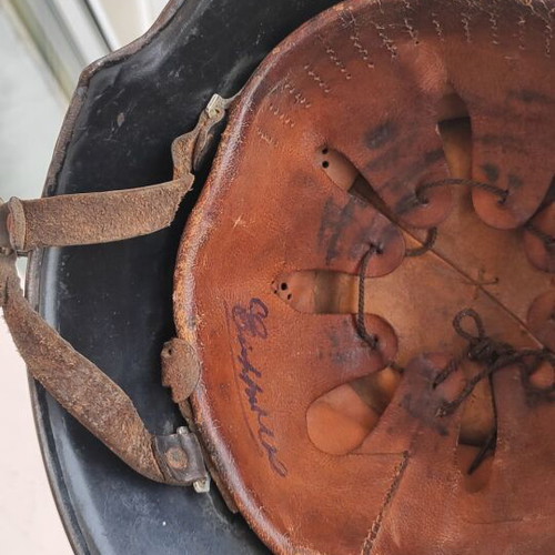 German World War II helmet used, complete