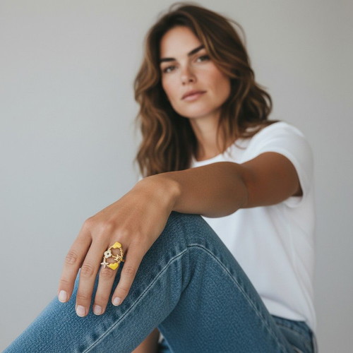 Louis Vuitton Sweet Monogram spiral ring with pastel enamel and LV logo