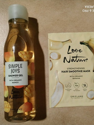 Shower gel και Hair smoothie mask με organic banana Oriflame καινούργια