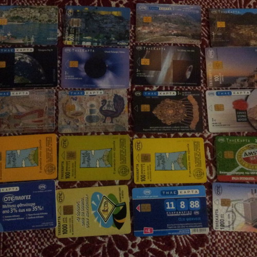 Phone cards used, pack of 20 pieces