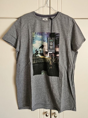 Emerson men's T-shirt with print, grey and multicolour, size M