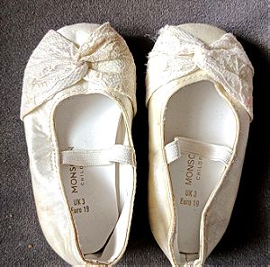 Παπούτσια μπαλαρίνες ύφασμα ζαχαρι με δαντέλα νο 19