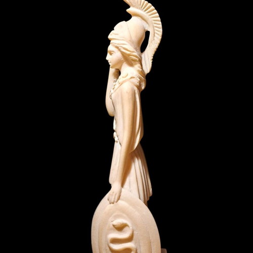 Athena figurine like new, alabaster and marble powder, 6x18 cm