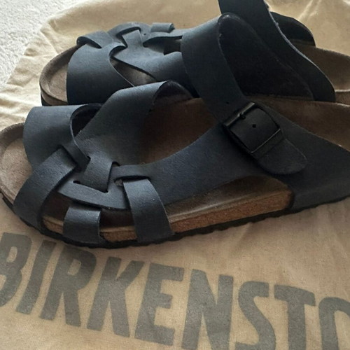 Birkenstock Pisa slippers with natural leather insole, dark blue