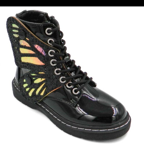 Lelli Kelly kids boots size 35 with butterfly clips, black leather