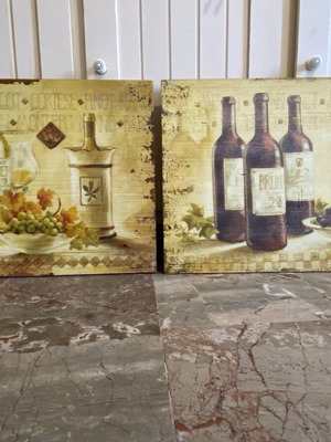 Decorative paintings with wine theme new, set of two