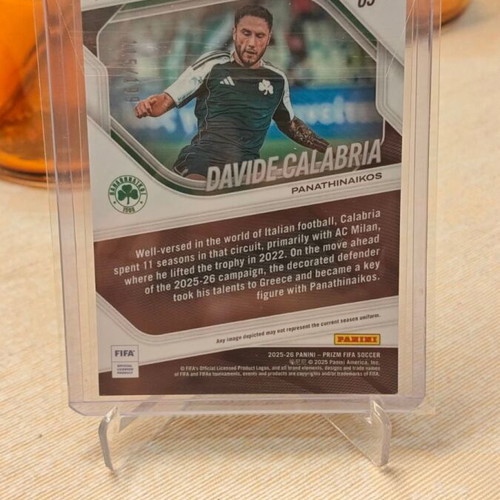 Davide Calabria Blue Prizm Panini Prizm FIFA Soccer Card 045/199 Panathinaikos