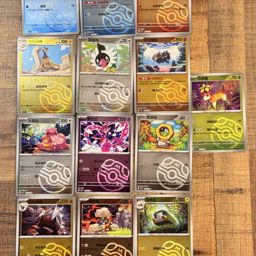 Pokemon Cards pack of 13 Reverse Holo Master Ball Foil Chinese gem