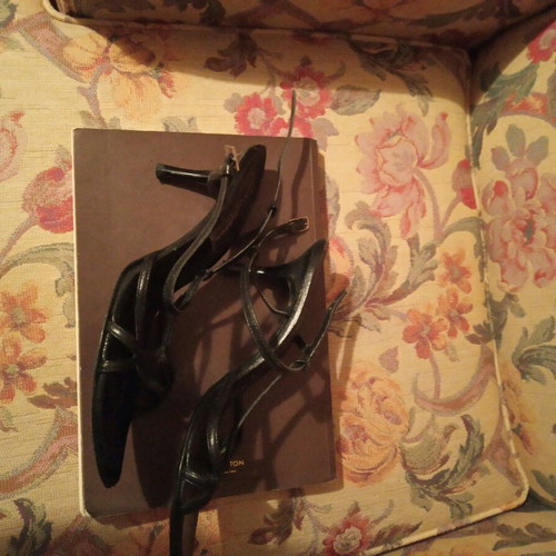 Black leather sandals size 39 used