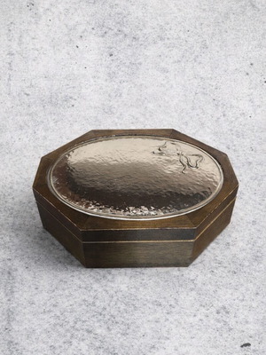 Italian jewelry box used with 925 silver plating and wooden base