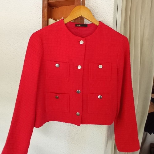 MAJE Paris tweed bouclé jacket coral - size FR38 or Medium