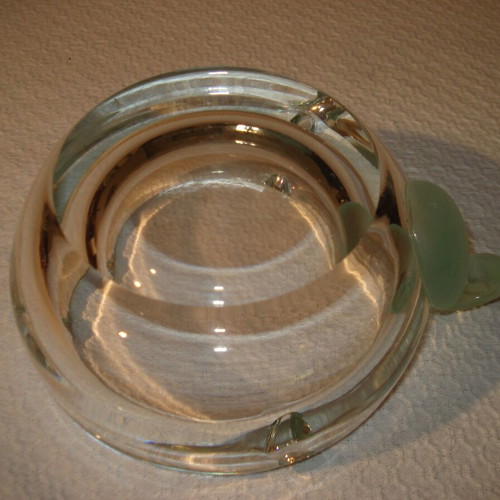 Crystal ashtray used 15cm x 13cm x 6cm, 1100g
