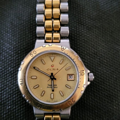 Olma Sapphire Seven Seas wristwatch like new, Swiss made