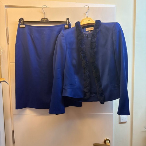 Miss Torrente set of 3 blue pieces with mink fur detail like new