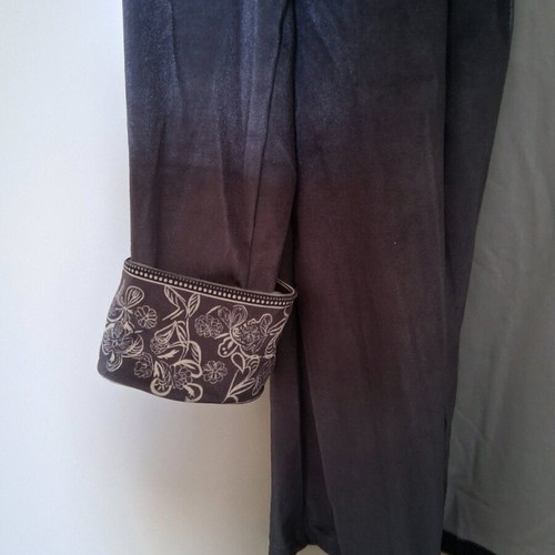 Velvet cardigan new size Medium gray with white flowers
