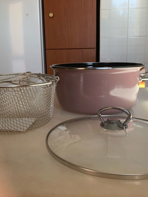 Nonstick pot new, also functions as a fryer