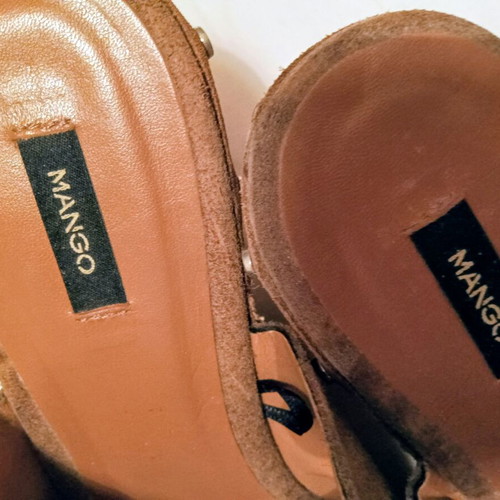 Mango chocolate suede mules size 37 new