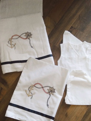 Baptism Ladopana set new, large and small towel, sheet and underwear