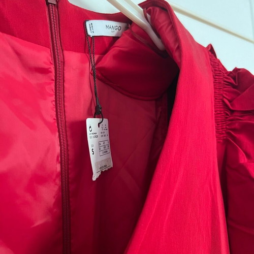 MANGO dress new, elastic fabric, red, size S