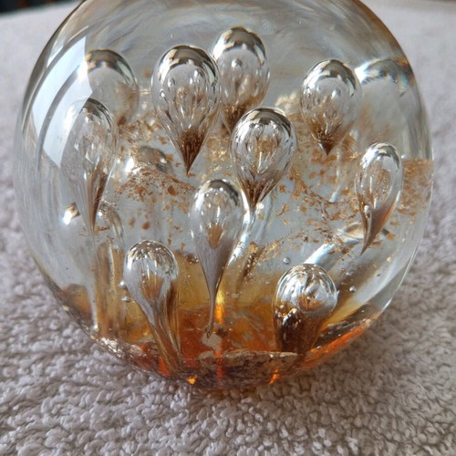 Murano Ball New Honey Color Large 8×8 cm With Smaller 5×5 cm Gift