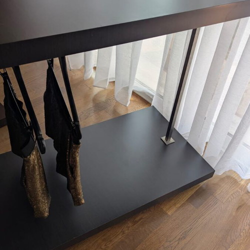 Wooden table brown color with hanger like new