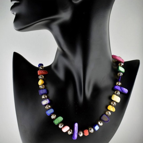 Ozze handmade necklace new with crystals and semiprecious stones