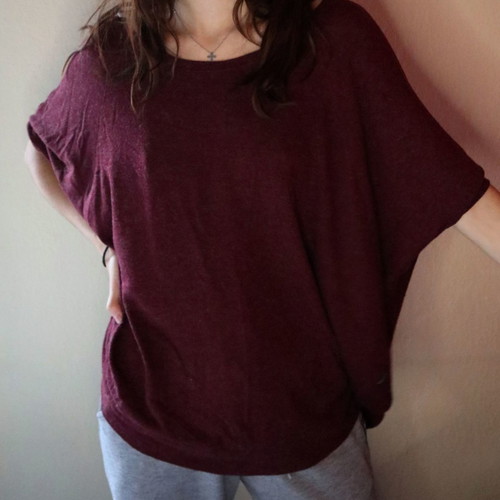 Toi&Moi burgundy 3/4 blouse used