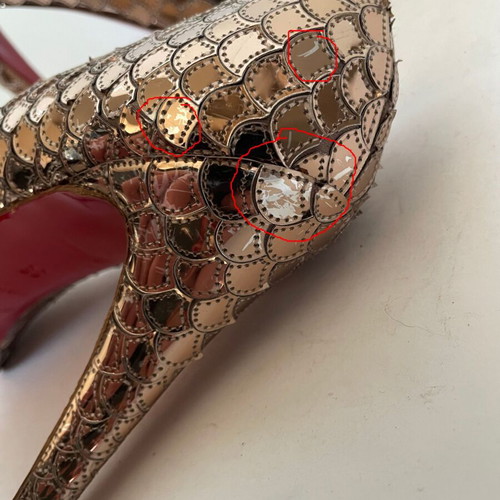 Christian Louboutin Metallic Heels size 38 used, bronze color