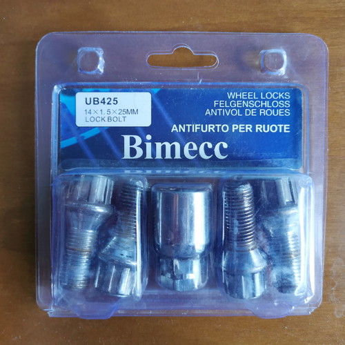 BIMECC security bolts set used for 4 wheels M14 x 1.5 x 25mm