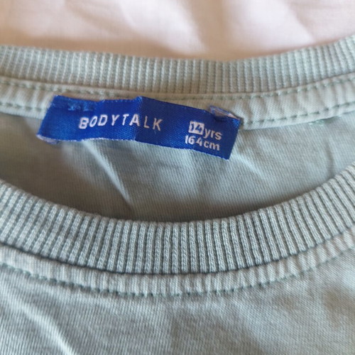 Bodytalk T Shirt 14 Years Used, Slightly Faded Print, Green