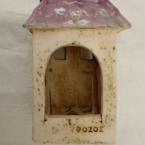 Handmade ceramic candle holder "ROZOS" used
