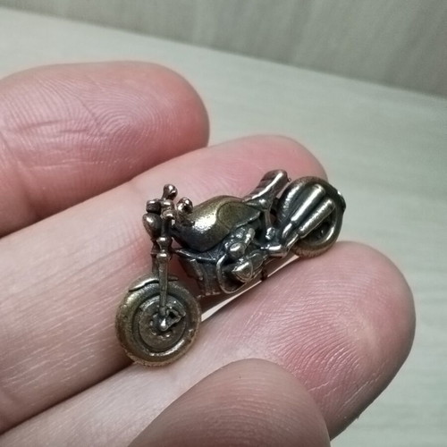 Motorcycle miniature new brass vintage gold tone