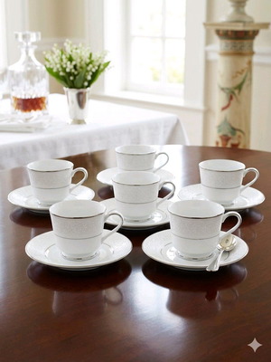 Vintage Noritake Japan Tahoe espresso coffee set, 12 pieces, Fine Bone China