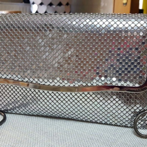 Vintage Clutch Bag 80s Used Metal Mesh