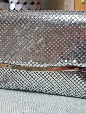 Vintage Τσαντα Clutch Δεκαετίας 80' Μεταχειρισμένη Μεταλλικό Πλέγμα