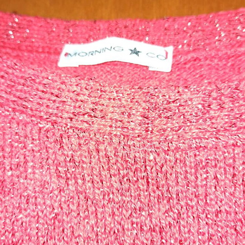 Elastic blouse used with glitter, red, size S