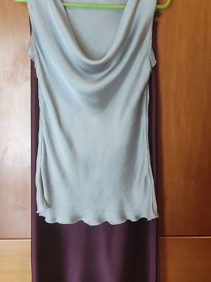 Skirt and blouse set like new, gray and purple, size S
