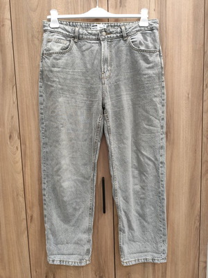 Bershka mom fit jeans light gray like new, size XL