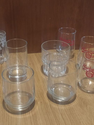 Set of 11 glasses like new for water, beer, ouzo, retsina