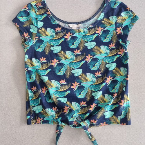 Springfield multi color tie-front crop top XS like new