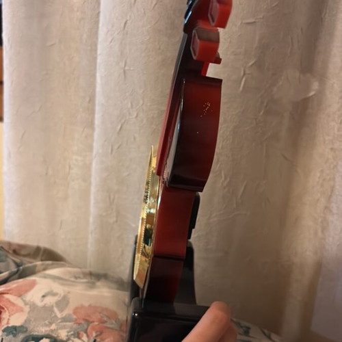 Vintage Violin-Shaped Table Clock used, decorative quartz